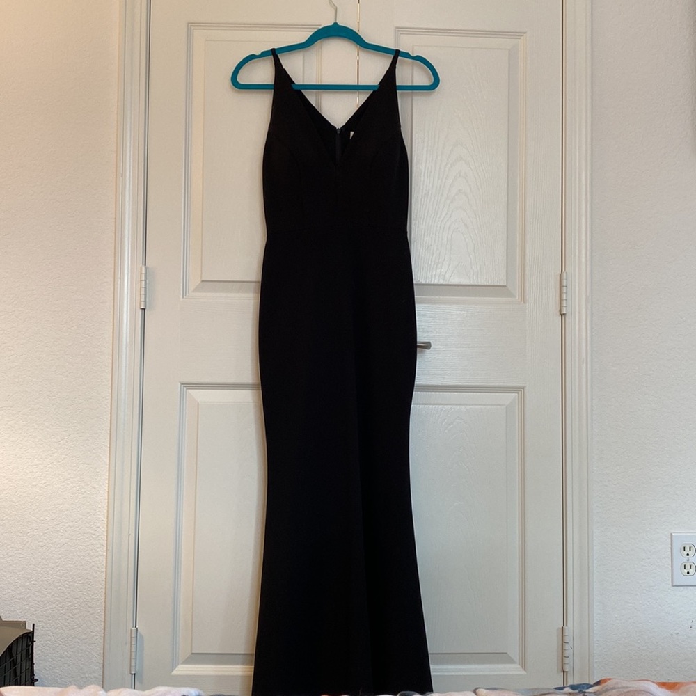 BHLDN Black Vneck Gown